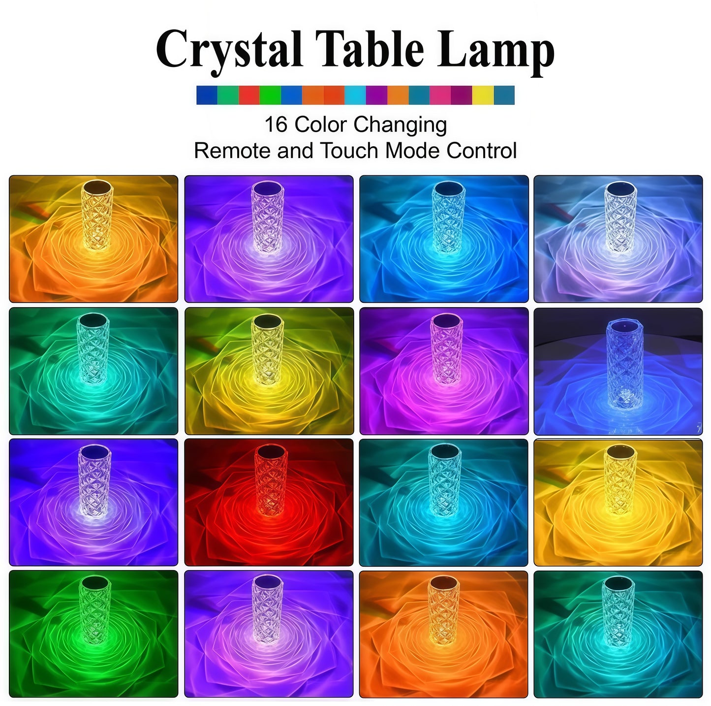 CRYSTAL TABLE ROSE LAMP